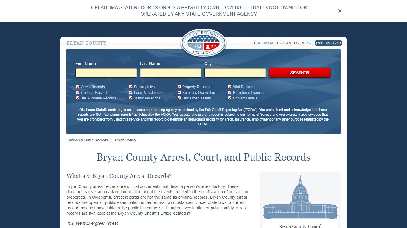 Bryan County Arrest, Court, and Public Records